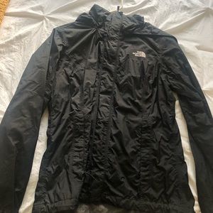 North face black rain jacket